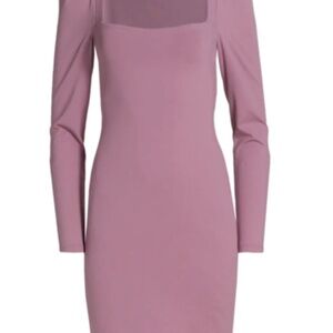 Susana Monaco Square Neck Puff Sleeved Dress In Amethyst XS (00)